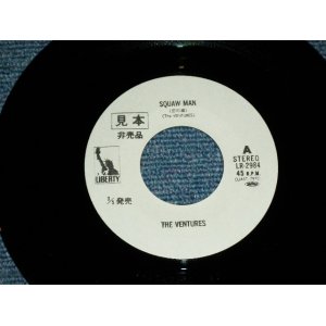 Photo: THE VENTURES  -  SQUAW MAN ( WHITE LABEL PROMO  :  non /MINT- ) / 1971 JAPAN 0RGINAL White Label Promo & BLACK WAX VINYL  Used 7" Single 