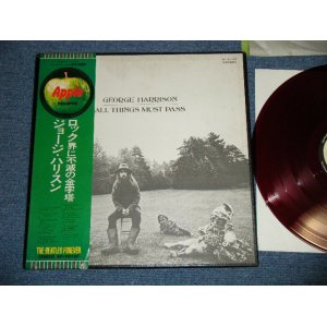 Photo: GEORGE HARRISON of The BEATLES  - ALL THINGS MUST PASS ( RED WAX / VINYL Ex++/MINT- Side-3&4 :Ex+ ) / JAPAN 3-LP +FOREVER OBI +POSTER