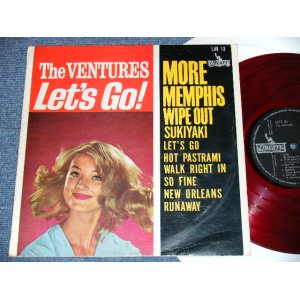 Photo: THE VENTURES -  LET'S GO ( 10" LP )( Ex+/Ex+ A-5:Ex-)   / 1962? JAPAN ORIGINAL  RED WAX/Vinyl  used  10"LP  