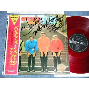 Photo: THE VENTURES - ON STAGE ENCORE! : With AUTOGRAPHED ( Ex+++/MINT-)  / 1966 JAPAN ORIGINAL "RED WAX Vinyl" used  LP With OBI 