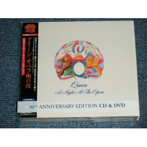 Photo: QUEEN クイーン - A NIGHT AT THE OPERA オペラ座の夜 ( MINT-/MINT) / 2005  JAPAN ORIGINAL "30THE ANNIVERSARY EDITION CD& DVD"  Used CD+DVD  with OBI  & With OUTER PLASTIC CASE 