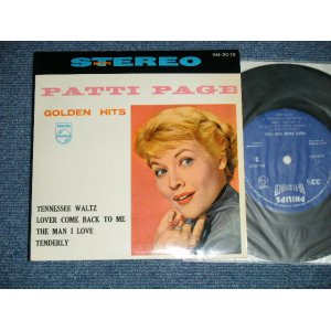 Photo: PATTI PAGE パティ・ペイジ - GOLDEN HITS パティ・ペイジをあなたに included  TENNESSEWALTZ テネシー・ワルツ ( Ex+++/MINT- )   / 1960? JAPAN ORIGINAL Used 7" EP