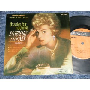 Photo: ROSEMARY CLOONEY ローズマリー・クルーニー - THANKS FOR NOTHING ウエルカム・ローズマリー・クルーニー (Ex++/Ex) /1964 JAPAN ORIGINAL Used  7" 33 rpm EP 