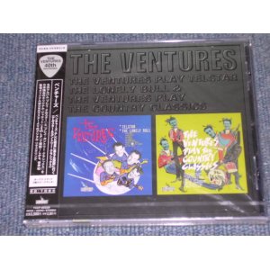 Photo: THE VENTURES - PLAY TELSTAR / THE LONELY BULL & PLAY THE COUNTRU CLASSICS  ( 10" ALBUM  2 in 1 + Bonus ) (SEALED)  / 1999 JAPAN ORIGINAL "BRAND NEW SEALED" CD