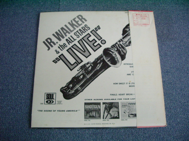 Photo: JR.WALKER & THE ALL STARS - LIVE ( WHITE LABEL PROMO ) / 1973 JAPAN LP + OBI 