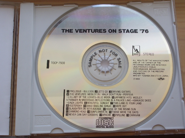 Photo: THE VENTURES - ON STAGE '76 / 1993 JAPAN Promo CD 