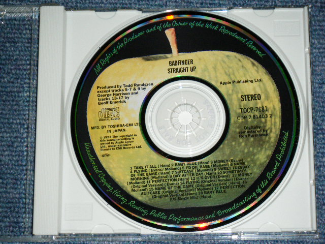 Photo: BADFINGER バッドフィンガー - STRAIGHT UP / 1993 JAPAN ORIGINAL PROMO SAMPLE Used CD with OBI