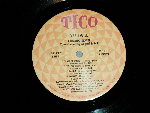 Photo: GILBERTO SEXTET ジルベルト・セクステット- YES, I WILL / 1993  JAPAN  Used LP