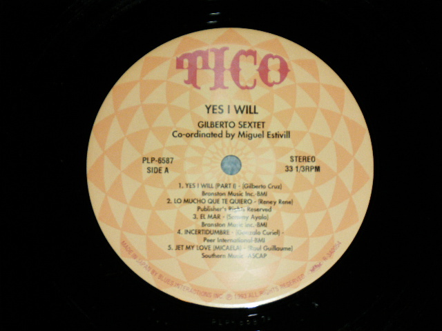 Photo: GILBERTO SEXTET ジルベルト・セクステット- YES, I WILL / 1993  JAPAN  Used LP