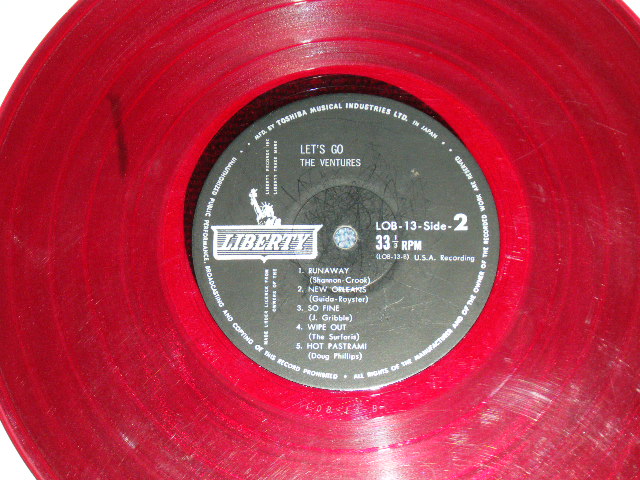 Photo: THE VENTURES -  LET'S GO ( 10" LP )( Ex/VG++)   / 1962? JAPAN ORIGINAL  RED WAX/Vinyl  used  10"LP  