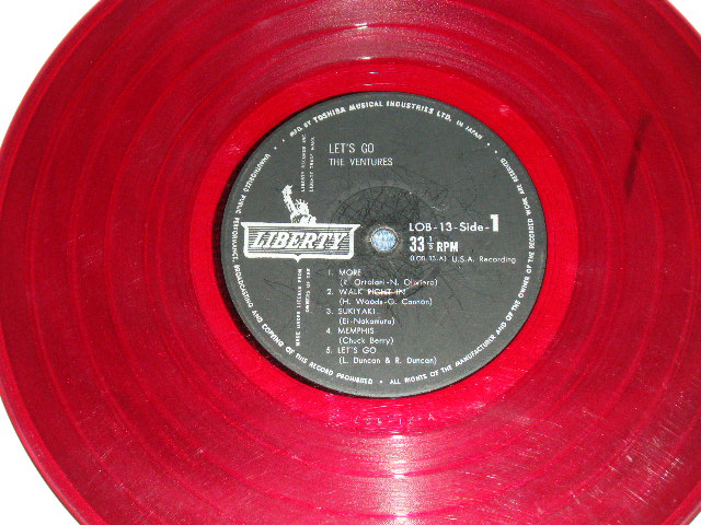 Photo: THE VENTURES -  LET'S GO ( 10" LP )( Ex/VG++)   / 1962? JAPAN ORIGINAL  RED WAX/Vinyl  used  10"LP  