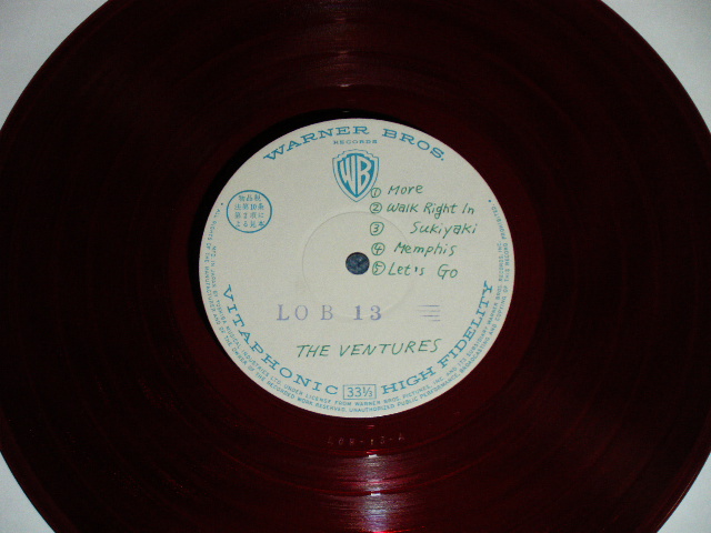 Photo: THE VENTURES -  LET'S GO ( 10" LP )( Ex++/MINT-)   / 1962? JAPAN ORIGINAL "WHITE LABEL PROMO" RED WAX/Vinyl  used  10"LP  