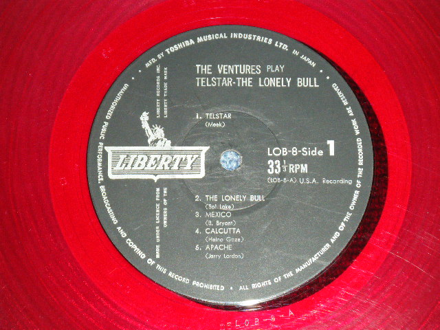 Photo: THE VENTURES -  TELSTAR & THE LONELY BULL ( 10" LP ) (Ex-/VG+++)  / 1962? JAPAN ORIGINAL RED WAX/Vinyl  used  10"LP