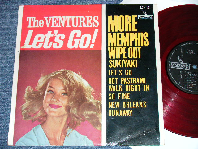 Photo1: THE VENTURES -  LET'S GO ( 10" LP )( Ex/VG++)   / 1962? JAPAN ORIGINAL  RED WAX/Vinyl  used  10"LP  