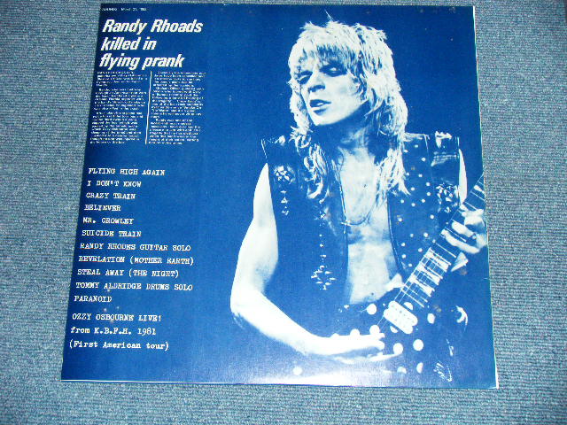 Photo: OZZY OSBOURNE BLIZZARD of OZZ with RANDY RHOADS  - KILLED IN FLYING PRANK ( Ex++/MINT-) /  COLLECTORS ( BOOT ) Double(2) 45rpm 12" 