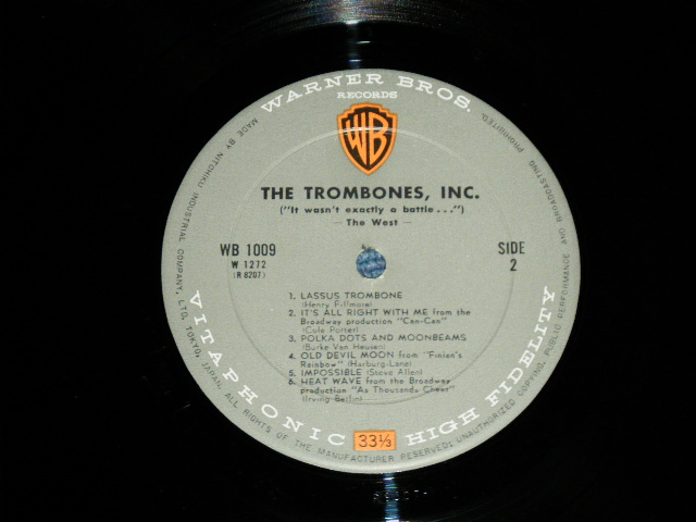 Photo: The TROMBONES, INC.- イ-スト対ウエスト　トロンボーン・オールスター戦  The TROMBONES, INC : THEY MET AT THE CONTINENTAL DIVIDE / IT WASN'T EXTACTLY A BATTLE ( Ex+++/MINT- ) / 1963? JAPAN ORIGINAL  Used LP  