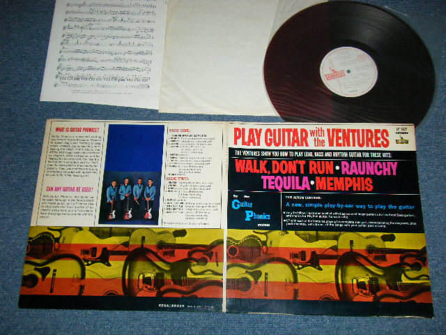 Photo1: THE VENTURES - PLAT GUITAR With The VENTURES ( Ex++/MINT-)  / 1966? JAPAN ORIGINAL "WHITE LABEL PROMO" "RED WAX Vinyl" used  LP 