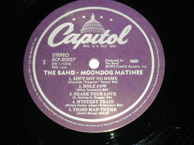 Photo: THE BAND - MOONDOG MATINEE ( With OUTER SLICK Jacket + Rock Now '74 Poster) )  (Ex++/MINT-) / 1973 Japan Original Used LP   