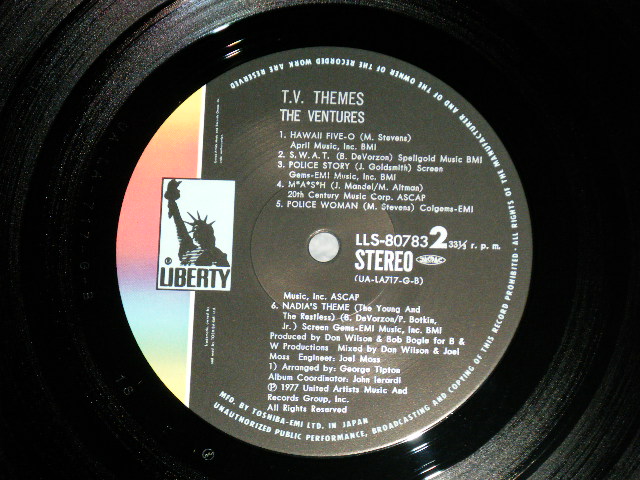 Photo: THE VENTURES ベンチャーズ- T.V. THEMES 妖精コマネチのテーマ ( Ex+++/MINT- ) / 1977 JAPAN  used LP With OBI 