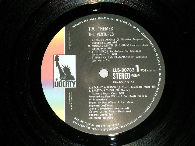 Photo: THE VENTURES ベンチャーズ- T.V. THEMES 妖精コマネチのテーマ ( Ex+++/MINT- ) / 1977 JAPAN  used LP With OBI 