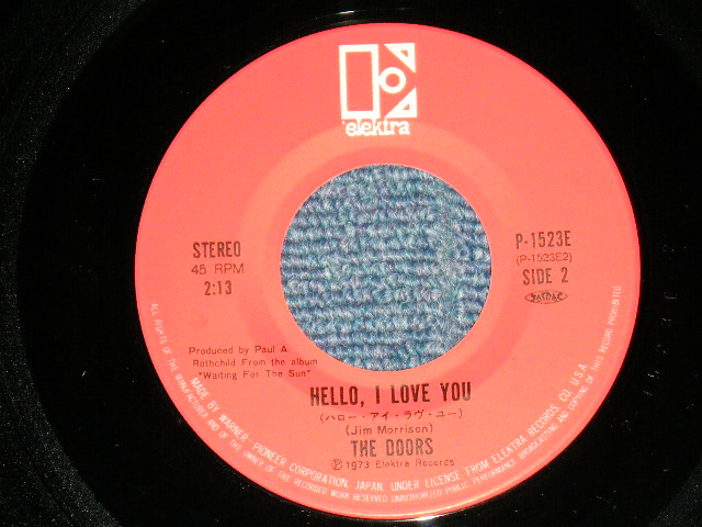 Photo: The DOORS - LIGHT MY FIRE ハートに火をつけて :  ost from "ALTERED STATES" : HELLO, I LOVE YOU  ( Ex+++/MINT-)  / 1981  JAPAN REISSUE Used 7"45 rpm Single 