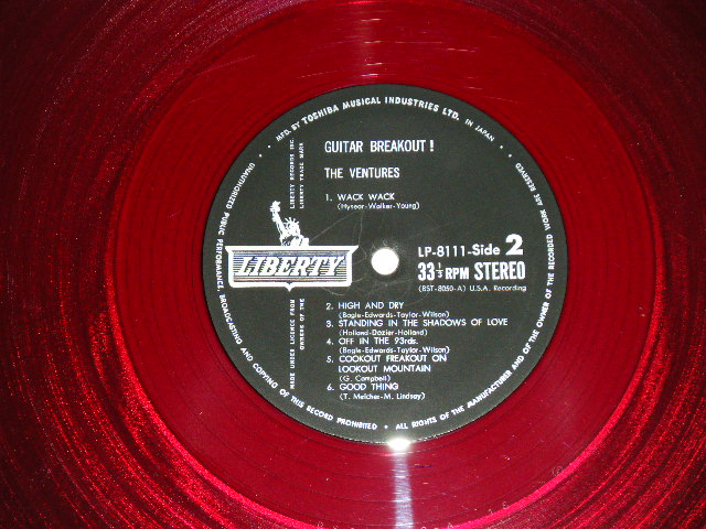 Photo: THE VENTURES ベンチャーズ　ヴェンチャーズ - ベンチャーズ '67 : GUITAR BREAKOUT  ( Ex+++/Ex+++)  / 1967 JAPAN ORIGINAL "RED WAX Vinyl" used  LP 