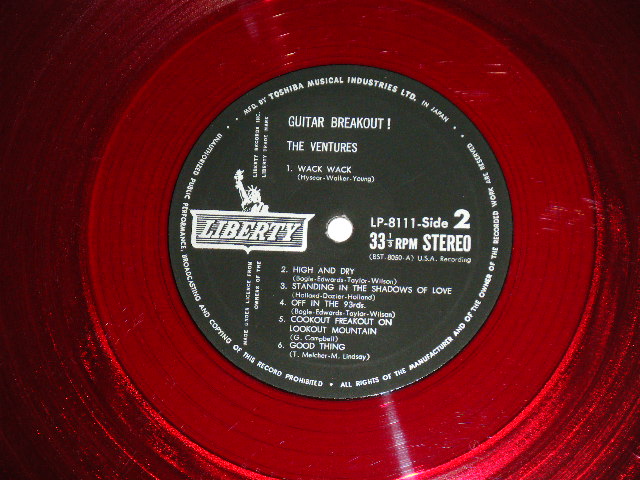 Photo: THE VENTURES ベンチャーズ　ヴェンチャーズ - ベンチャーズ '67 : GUITAR BREAKOUT  ( Ex++/Ex++)  / 1967 JAPAN ORIGINAL "RED WAX Vinyl" used  LP 