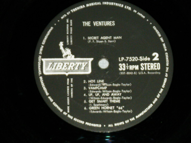 Photo: THE VENTURES ベンチャーズ　ヴェンチャーズ - BATMAN THEME バットマン ( Ex+/Ex+++ Looks:Ex+ )  / 1966 JAPAN ORIGINAL 1st Press "BLACK with Silver  LIBERTY Label" 1st Press Price"1800 Yen Mark" used  LP 