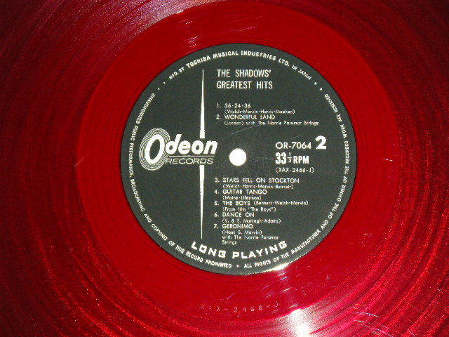 Photo: THE SHADOWS シャドウズ- GREATEST HITS  シャドウズ登場 ( Ex++/Ex+++ B-1,2:Ex+ )  / 1962? JAPAN ORIGINAL "RED WAX/Vinyl  赤盤" used LP