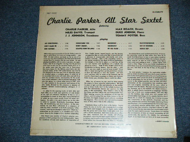 Photo: CHARLIE  PARKER  ALL STAR SEXTET (MILES DAVIS, MAX ROACH, J.J.JPHNSON) -  CHARLIE  PARKER チャーリー・パ－カーの芸術 ( Ex+++/MINT-)    / Early 1950s? JAPAN ORIGINAL Usedb LP