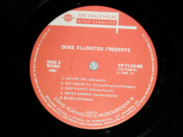 Photo: DUKE ELLINGTON - デューク・エリントン - PRESENTS... プレゼンツ( MINT-/MINT) / 1984  JAPAN REISSUE  Used  LP  with OBI オビ付き