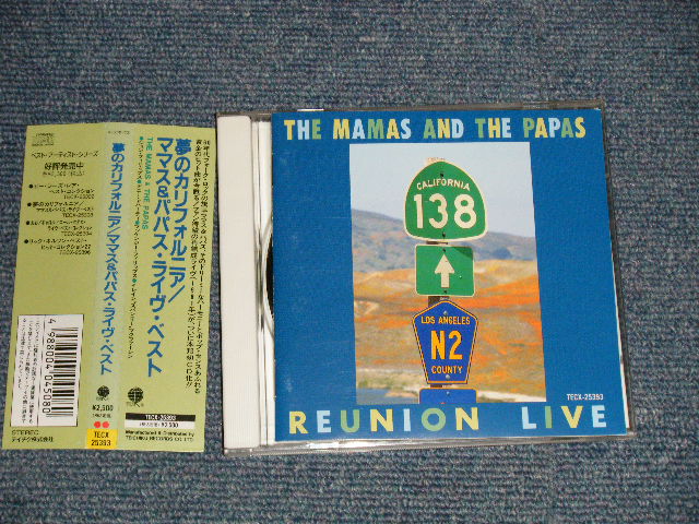 THE MAMAS u0026 THA PAPAS ママス＆パパス - REUNION LIVE 夢のカリフォルニア ライヴ・ベスト (MINT/MINT)  / 1992 JAPAN ORIGINAL Used CD With OBI - PARADISE RECORDS