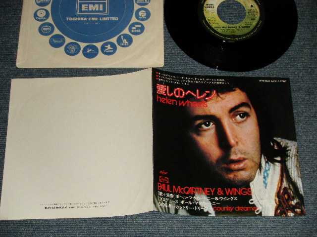 Photo1:  PAUL McCARTNEY (THE BEATLES) ポール・マッカートニー - A) HEREN WHEELS 愛しのヘレン   B)COUNTRY DREAMER (MINT-/MINT-) / 1975 JAPAN REISSUE Used 7" Single 