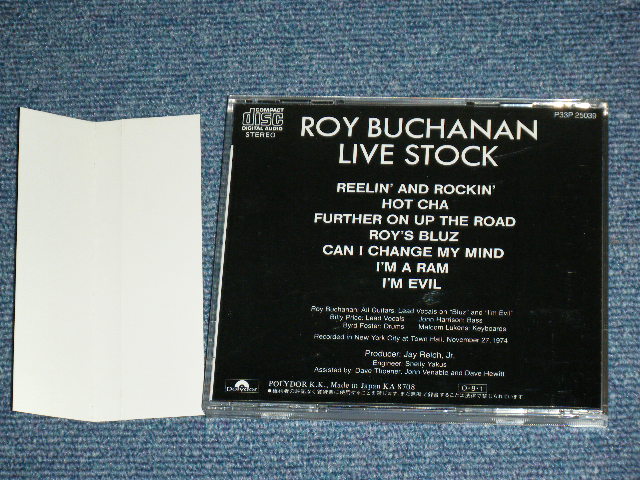 Photo: ROY BUCHANAN - LIVE STOCK / 1989 JAPAN 2nd Price Mark  Used CD With OBI