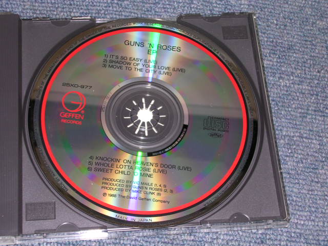 Photo: GUNS 'N ROSES - EP ( LIVE FROM THE JUNGLE ) / 1988 JAPAN Original With Draw Used CD 