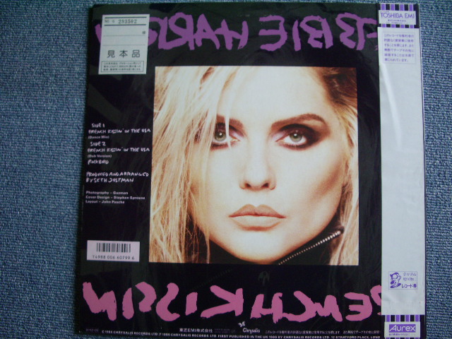 Photo: DEBBIE HARRY ( BLONDIE ) - FRENCH KISSIN' IN THE USA  / 1986 JAPAN WHITE LABEL PROMO 12inch + OBI