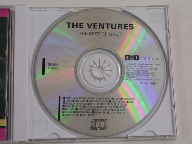 Photo: THE VENTURES - BEST OF LIVE  / 1991  JAPAN ORIGINAL USED CD With OBI 