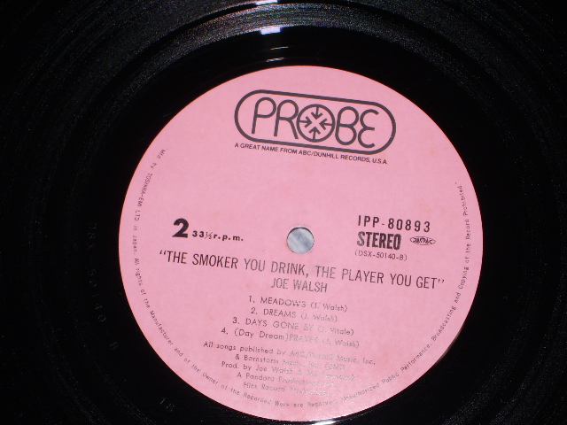 Photo: JOE WALSH - THE SMOKER YOU DRIVE,THE PLAYER YOU GET. /1973  1st RELEASE LP 