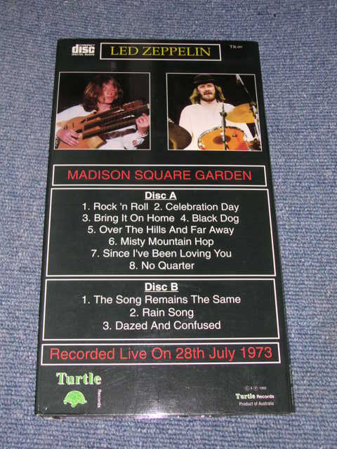 Photo: LED ZEPPELIN - MADISON SQUARE GARDEN ( 2CDs DIGI-PACK ) / 1992 AUSTRALIA Collector's  2CD 