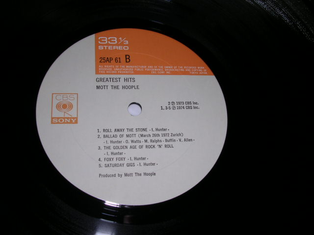 Photo: MOTT THE HOOPLE - GREATEST HITS /  1976 JAPAN  ORIGINAL LP With OBI 