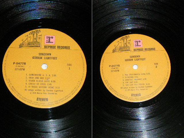 Photo: GORDON LIGHTFOOT - SUNDOWN / 1974 JAPAN ORIGINAL Used  LP With OBI With BACK ORDER SHEET on OBI'S BACK 