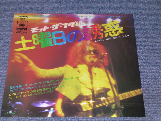 Photo1: MOTT THGE HOOPLE - ROLL AWAY THE STONE / 1974 JAPAN Original 7"Single 